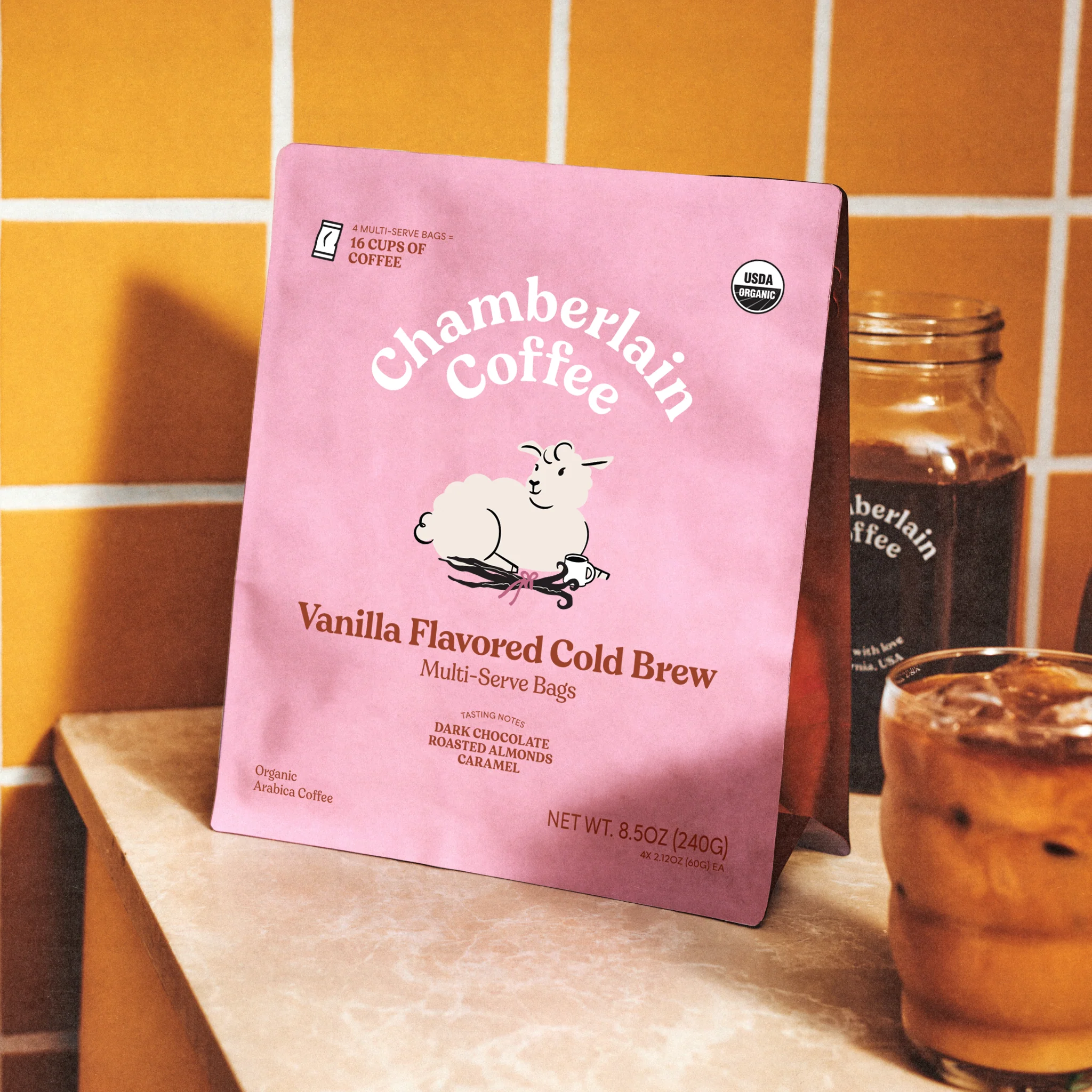 Organic Vanilla Cold Brew Elephant Large Coffee Bags - Image 5